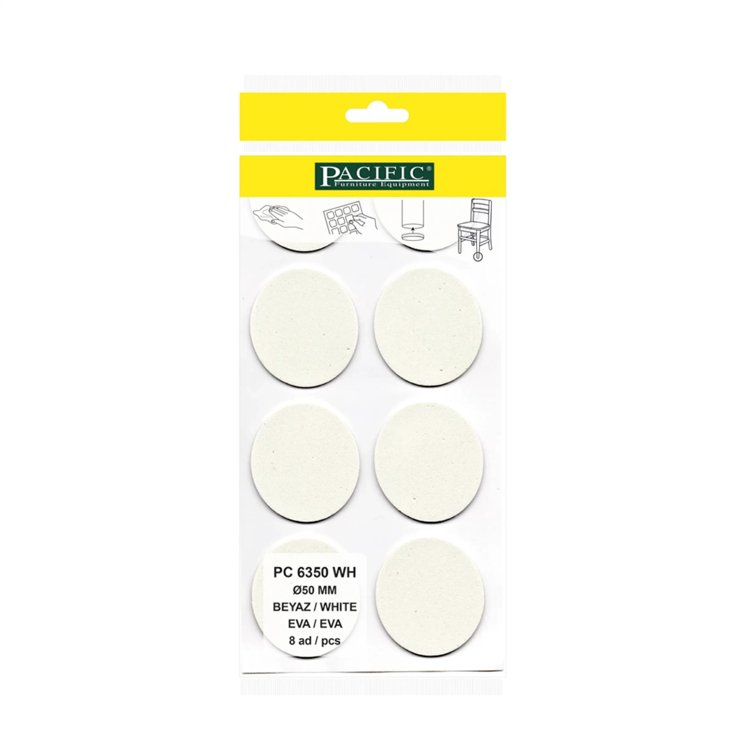 Eva Parke Fayans Çizilme Ve Darbe Önleyici Zemin Koruyucu Beyaz (Ø 50mm)