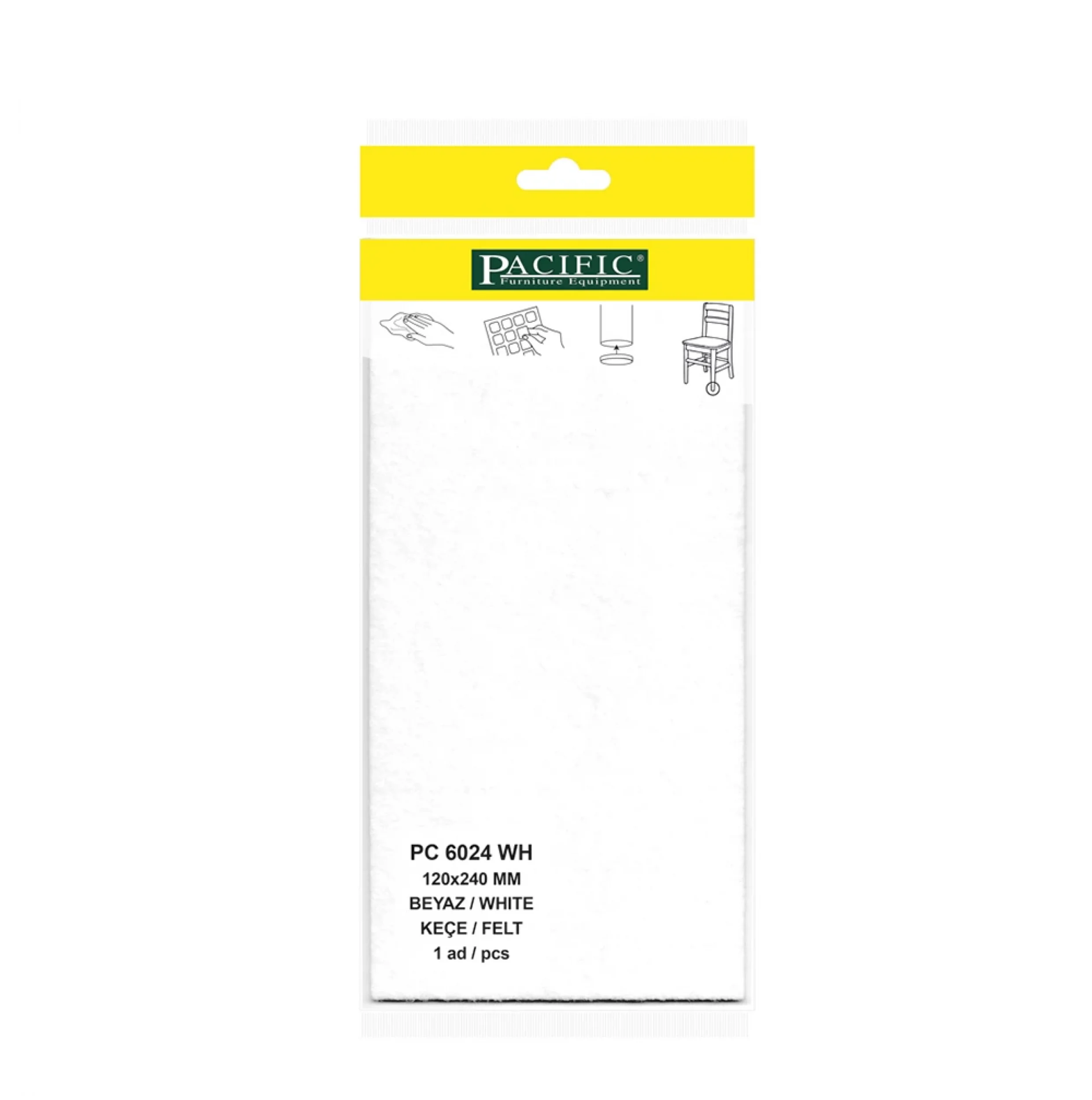 Yapışkanlı Masa Sandalye ve Mobilya Keçesi Zemin Koruyucu Keçe (120mm x 240mm)