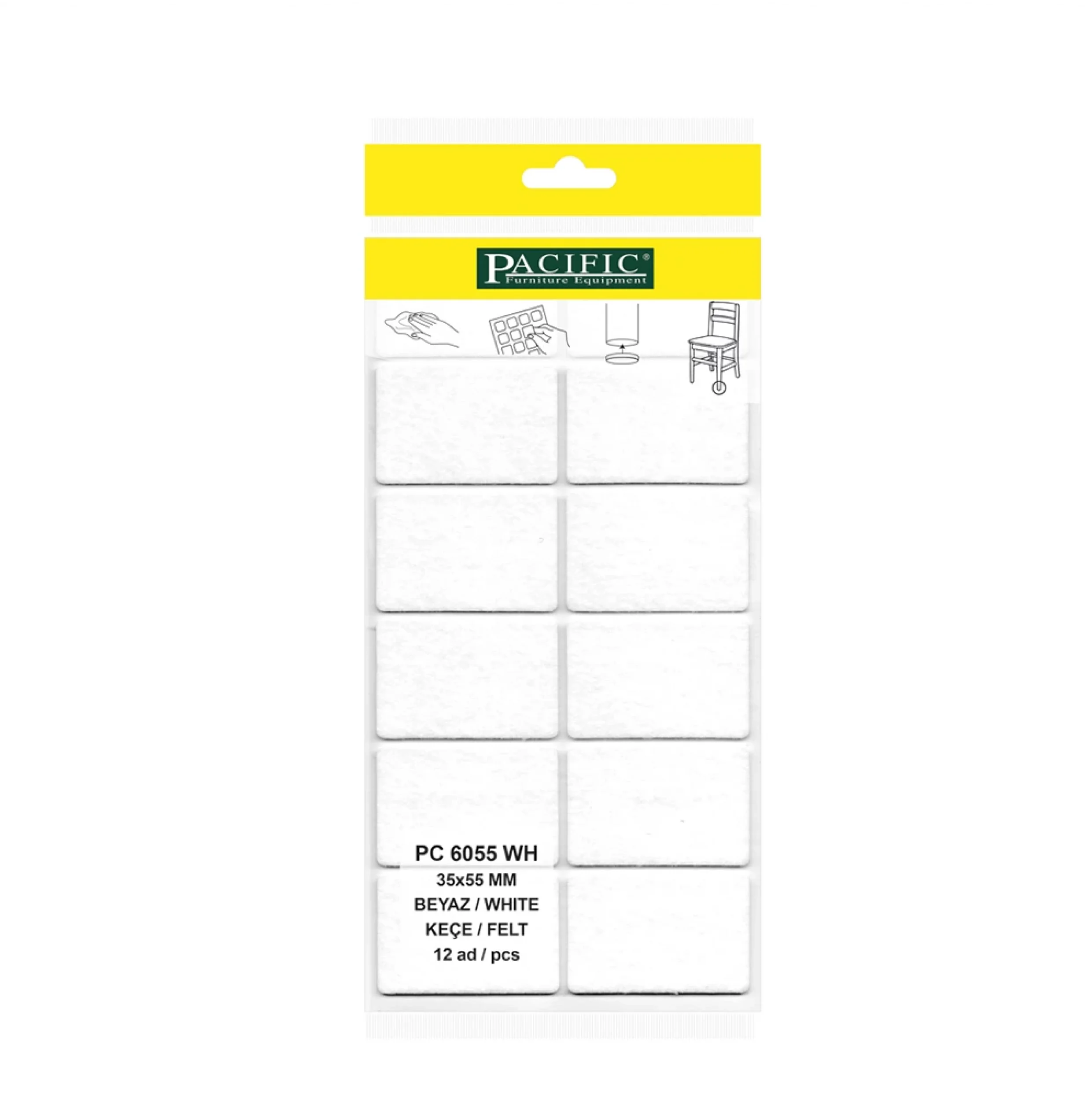 Yapışkanlı Masa Sandalye ve Mobilya Keçesi Zemin Koruyucu Keçe (35mm x 55mm)