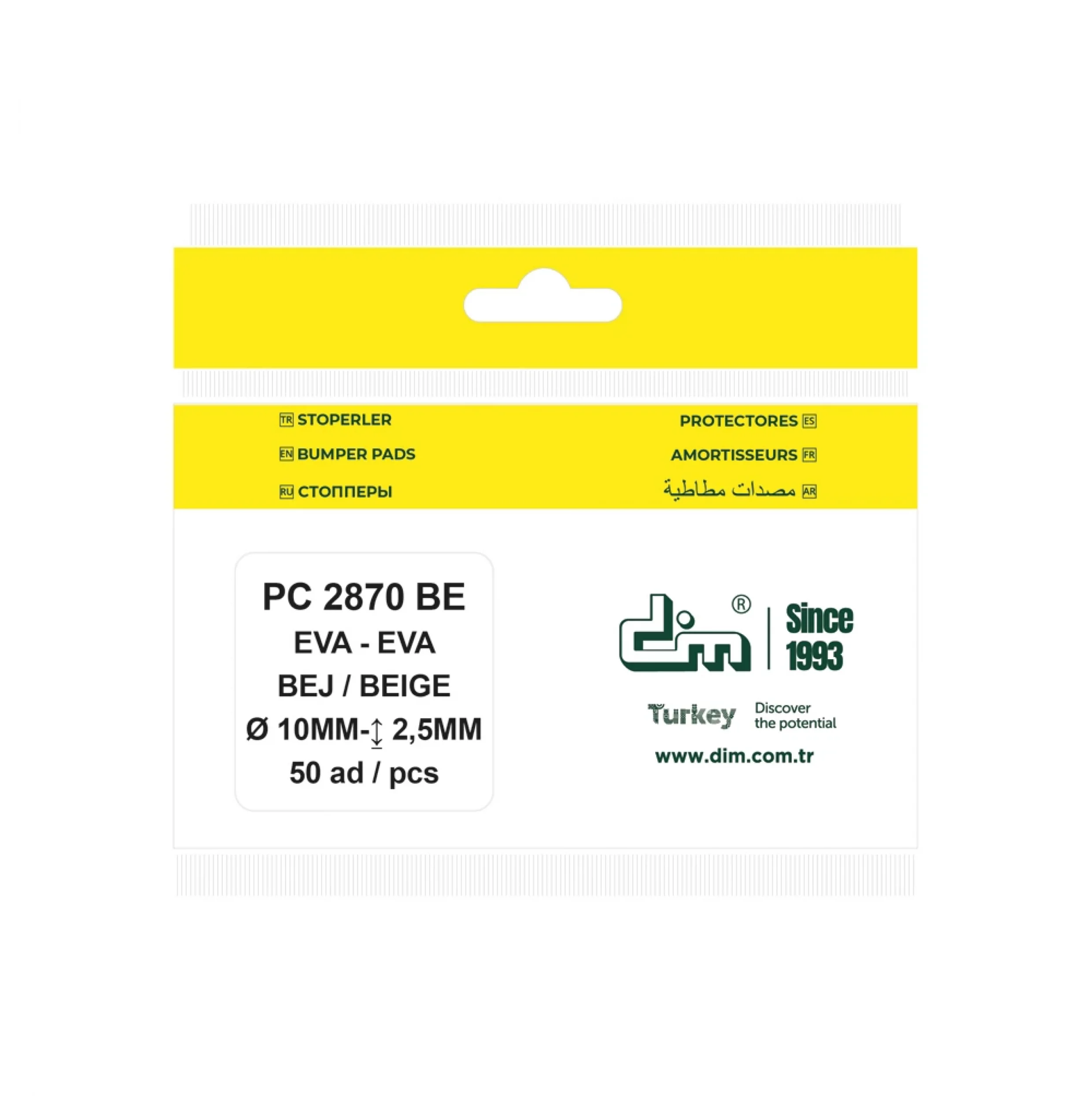 Dolap Kapağı Çekmece için Yapışkanlı EVA Ses Yalıtım Stoperi - BEJ