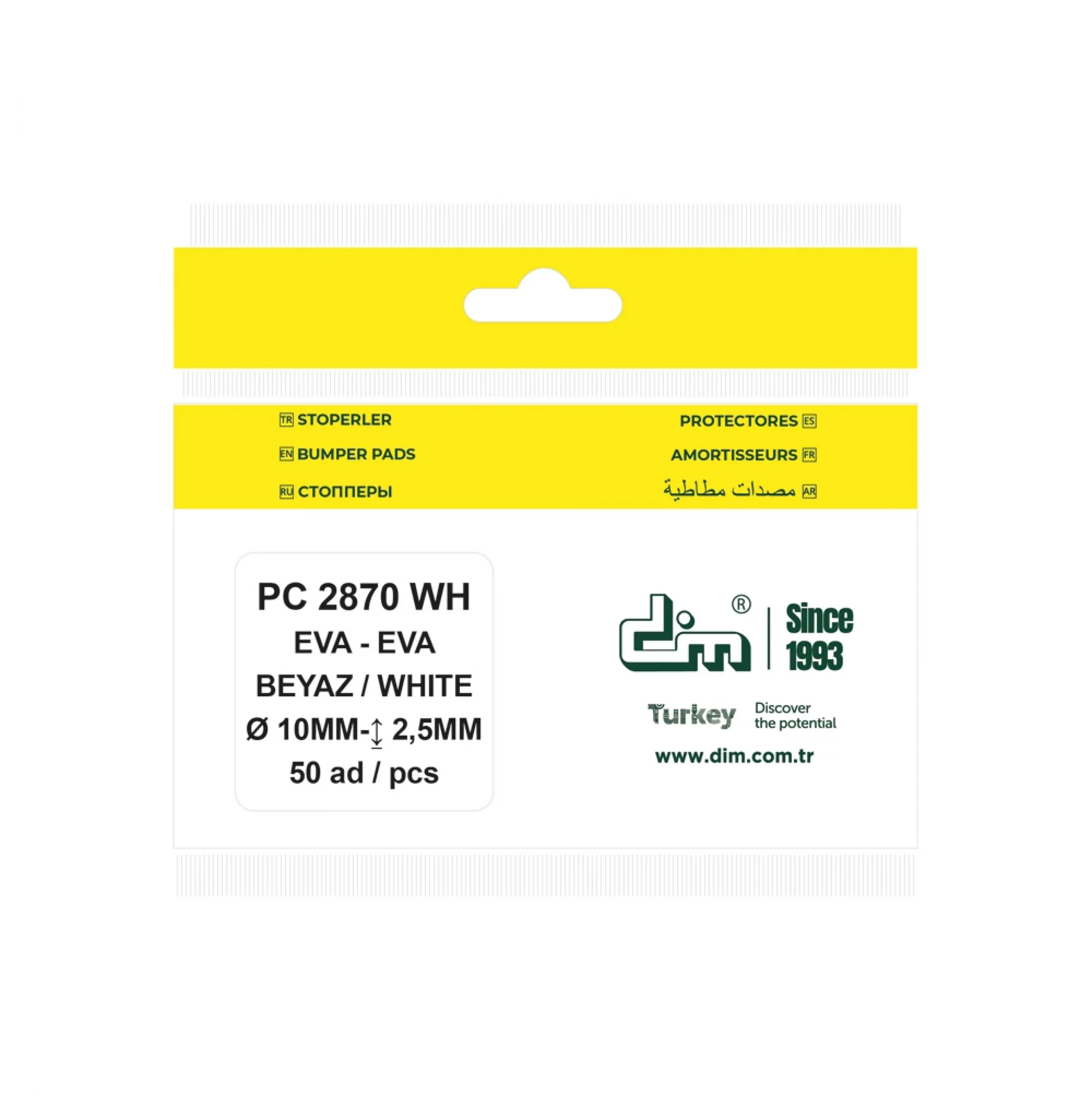 Dolap Kapağı Çekmece için Yapışkanlı EVA Ses Yalıtım Stoperi - BEYAZ