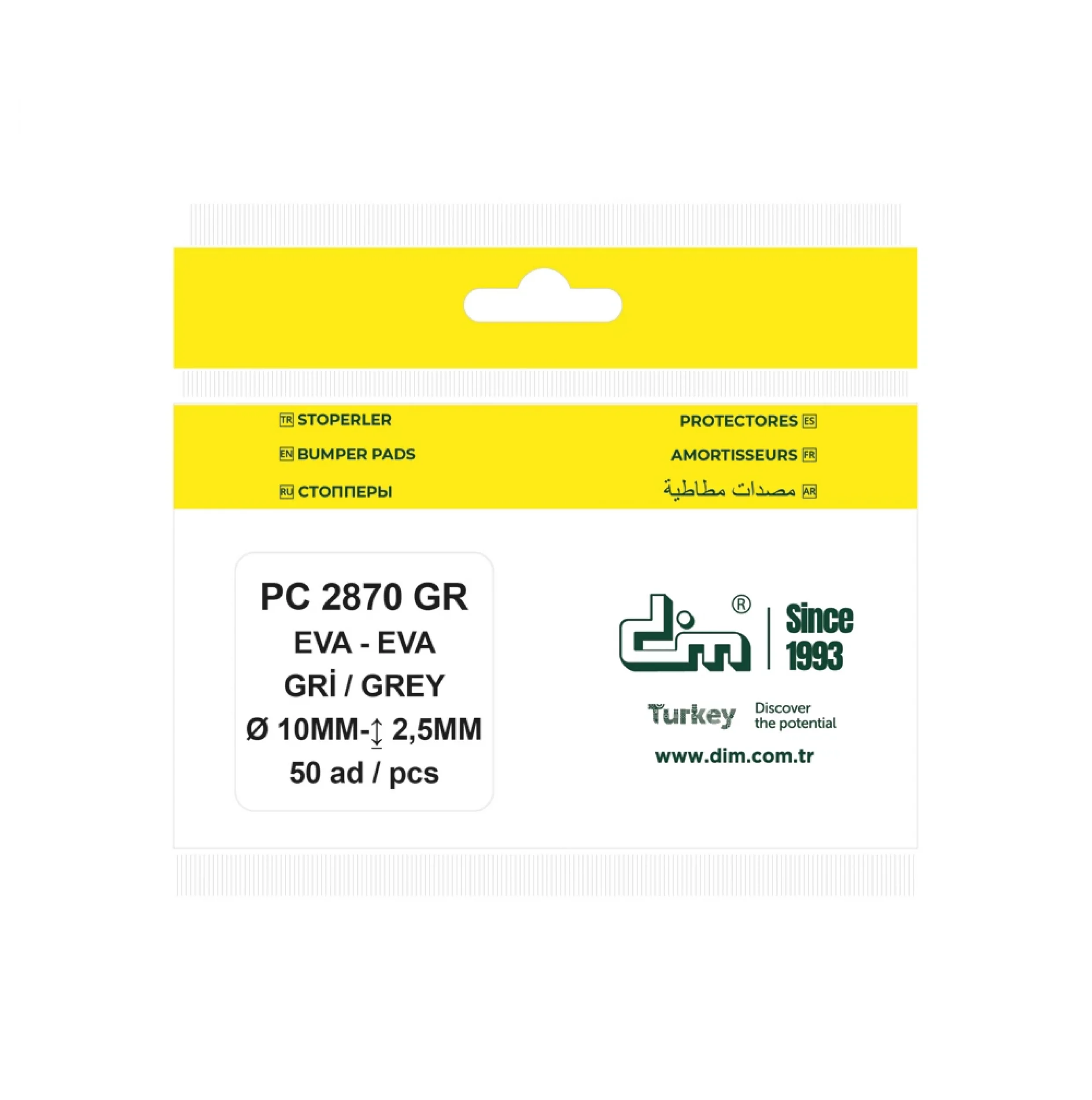 Dolap Kapağı Çekmece için Yapışkanlı EVA Ses Yalıtım Stoperi - GRİ