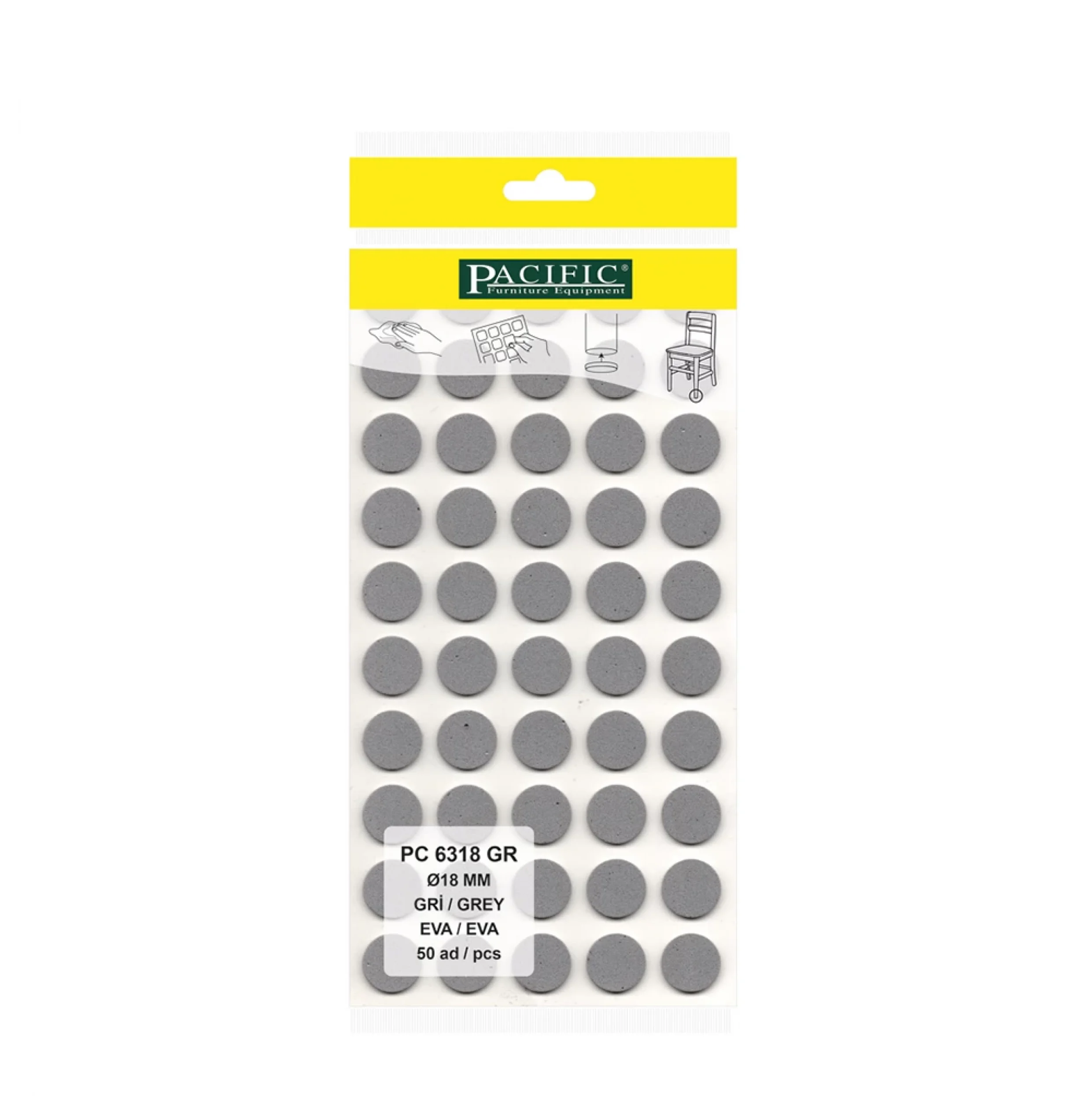 Eva Parke Fayans Çizilme Ve Darbe Önleyici Zemin Koruyucu Gri (Ø 18mm)