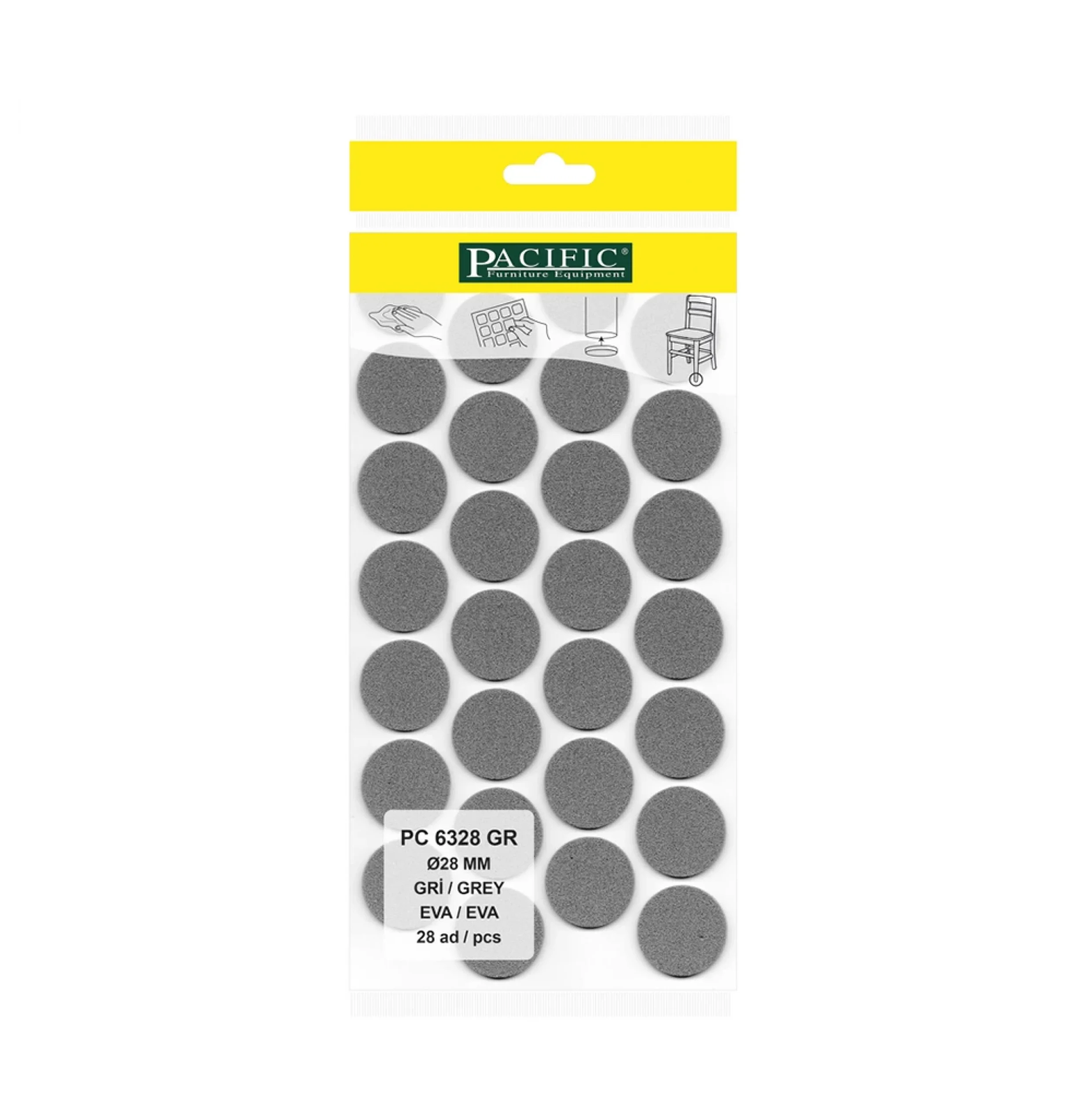 Eva Parke Fayans Çizilme Ve Darbe Önleyici Zemin Koruyucu Gri (Ø 28mm)