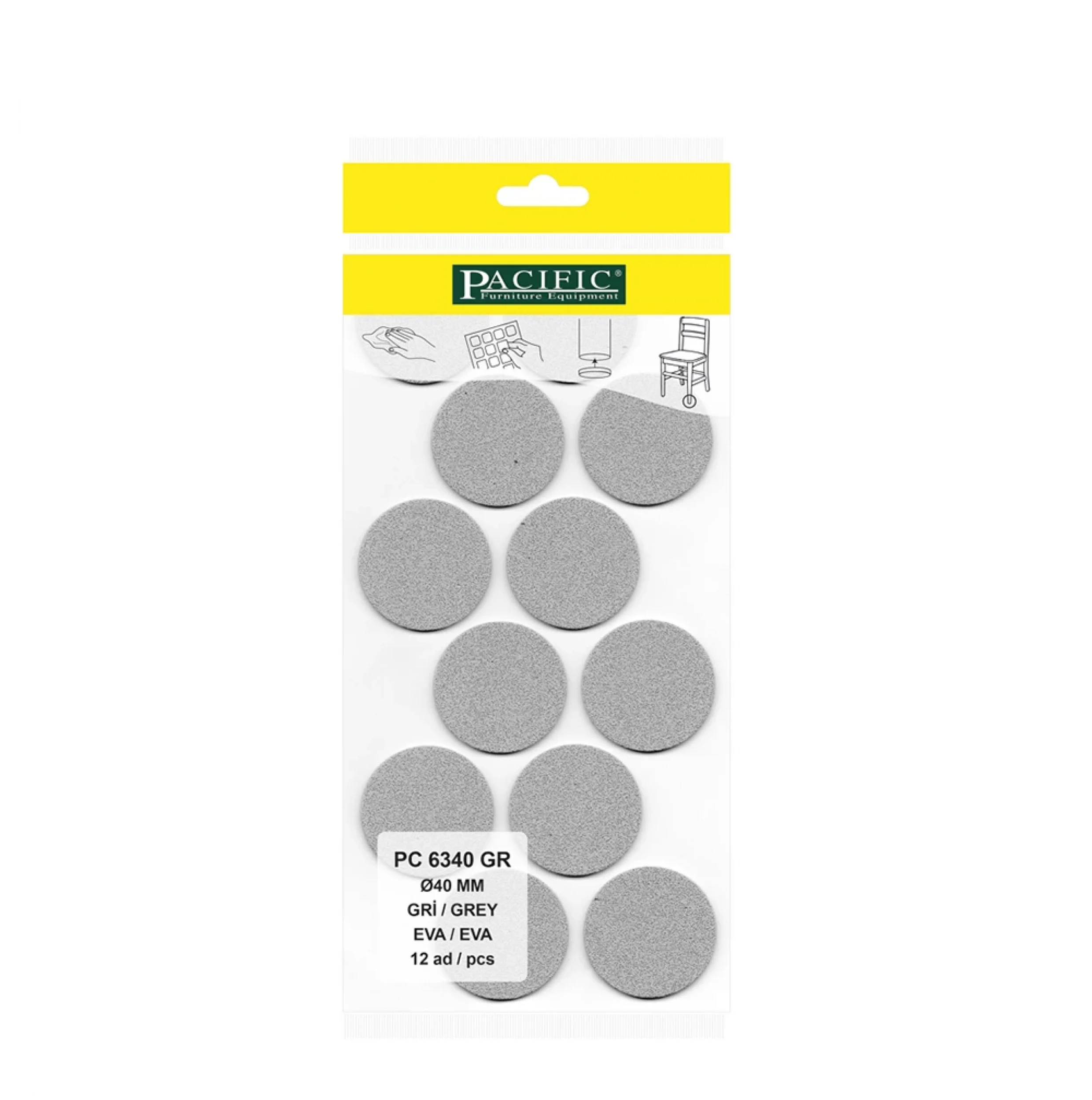 Eva Parke Fayans Çizilme Ve Darbe Önleyici Zemin Koruyucu Gri (Ø 40mm)