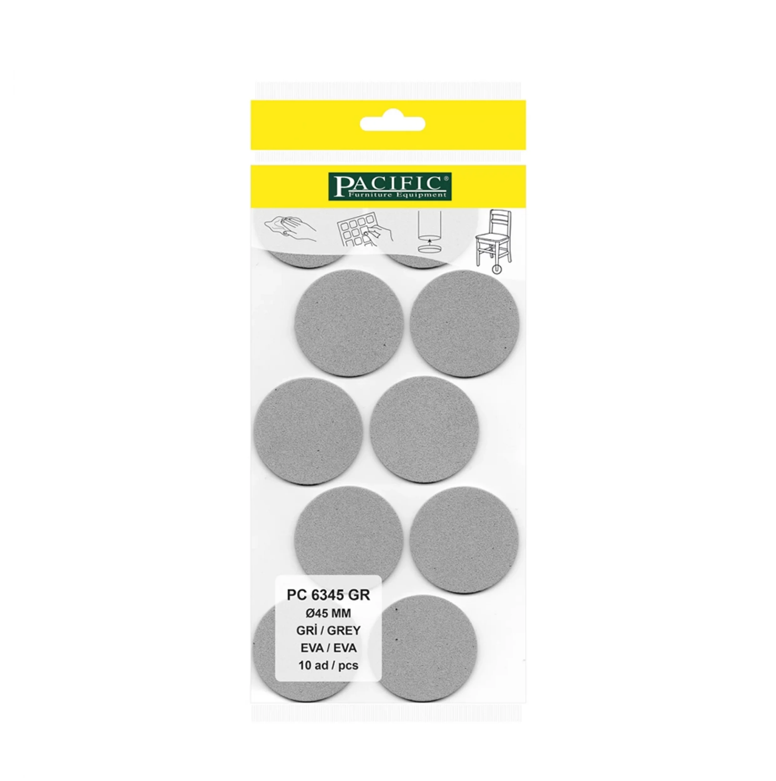 Eva Parke Fayans Çizilme Ve Darbe Önleyici Zemin Koruyucu Gri (Ø 45mm)