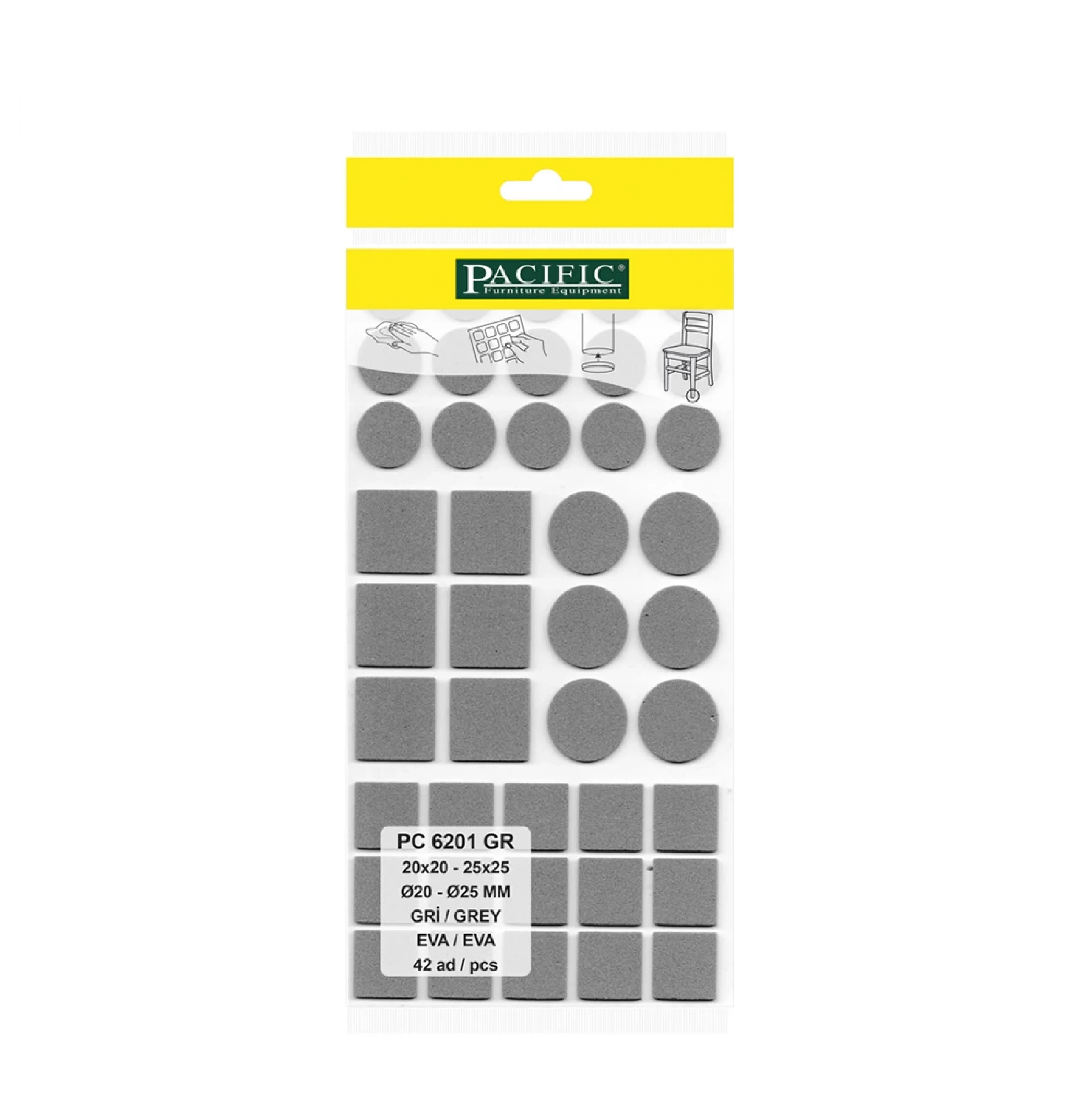 Eva Parke Fayans Çizilme Ve Darbe Önleyici Zemin Koruyucu Gri (20x20, 25x25 - Ø 20mm,Ø 25mm )