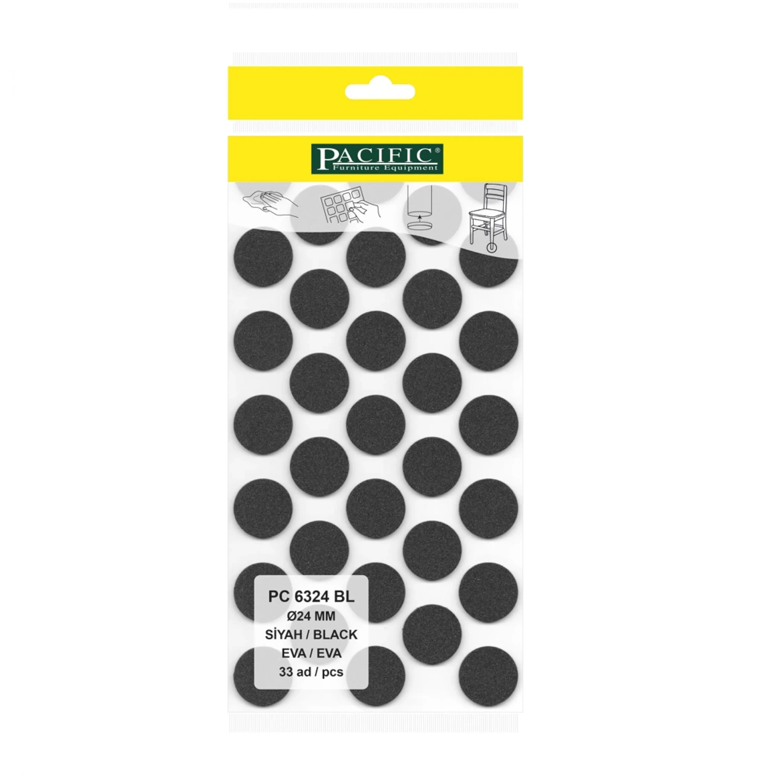 Eva Parke Fayans Çizilme Ve Darbe Önleyici Zemin Koruyucu Siyah (Ø 24mm)