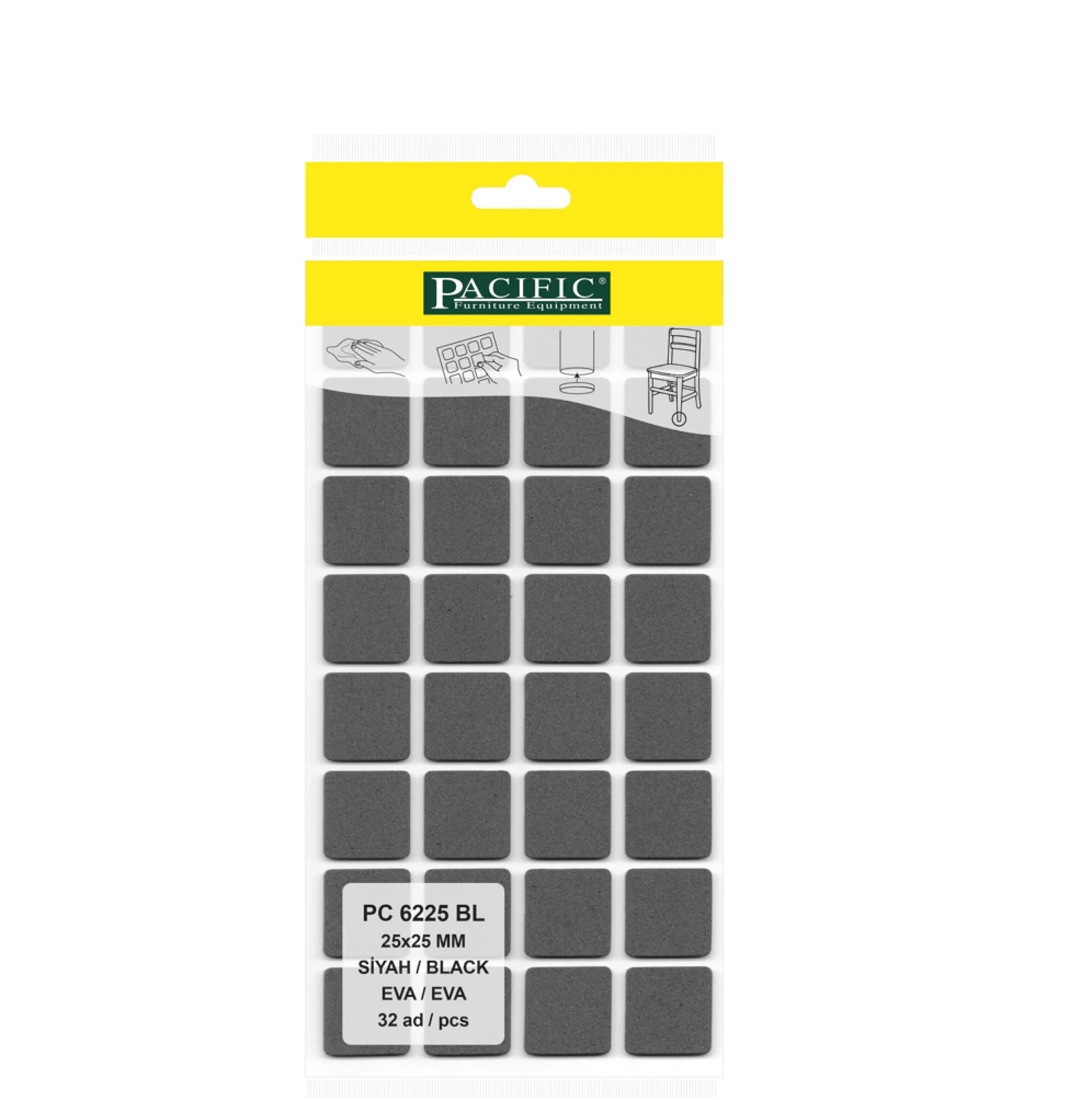 Eva Parke Fayans Çizilme Ve Darbe Önleyici Zemin Koruyucu Siyah (25mm x 25mm)