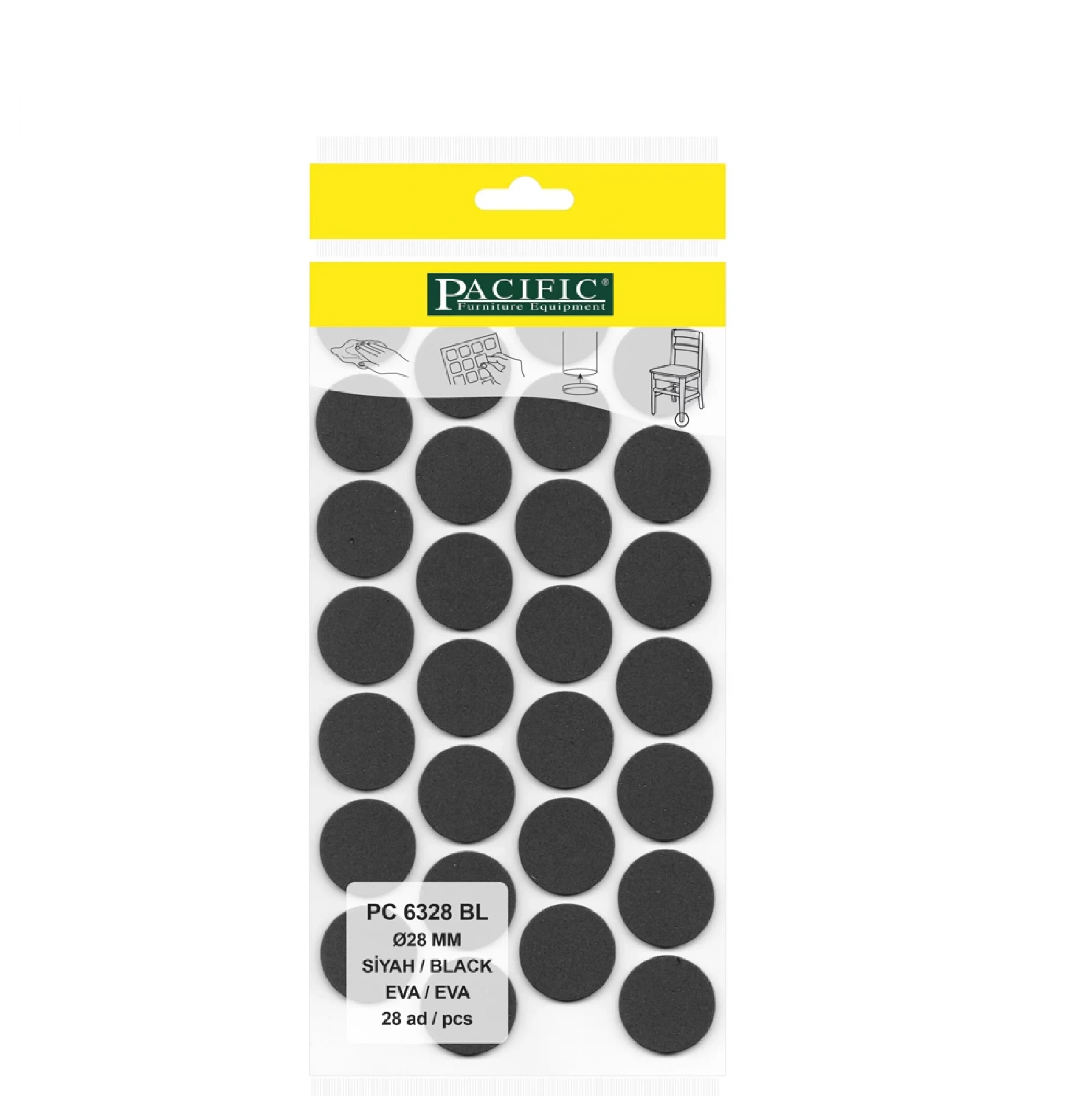 Eva Parke Fayans Çizilme Ve Darbe Önleyici Zemin Koruyucu Siyah (Ø 28mm)