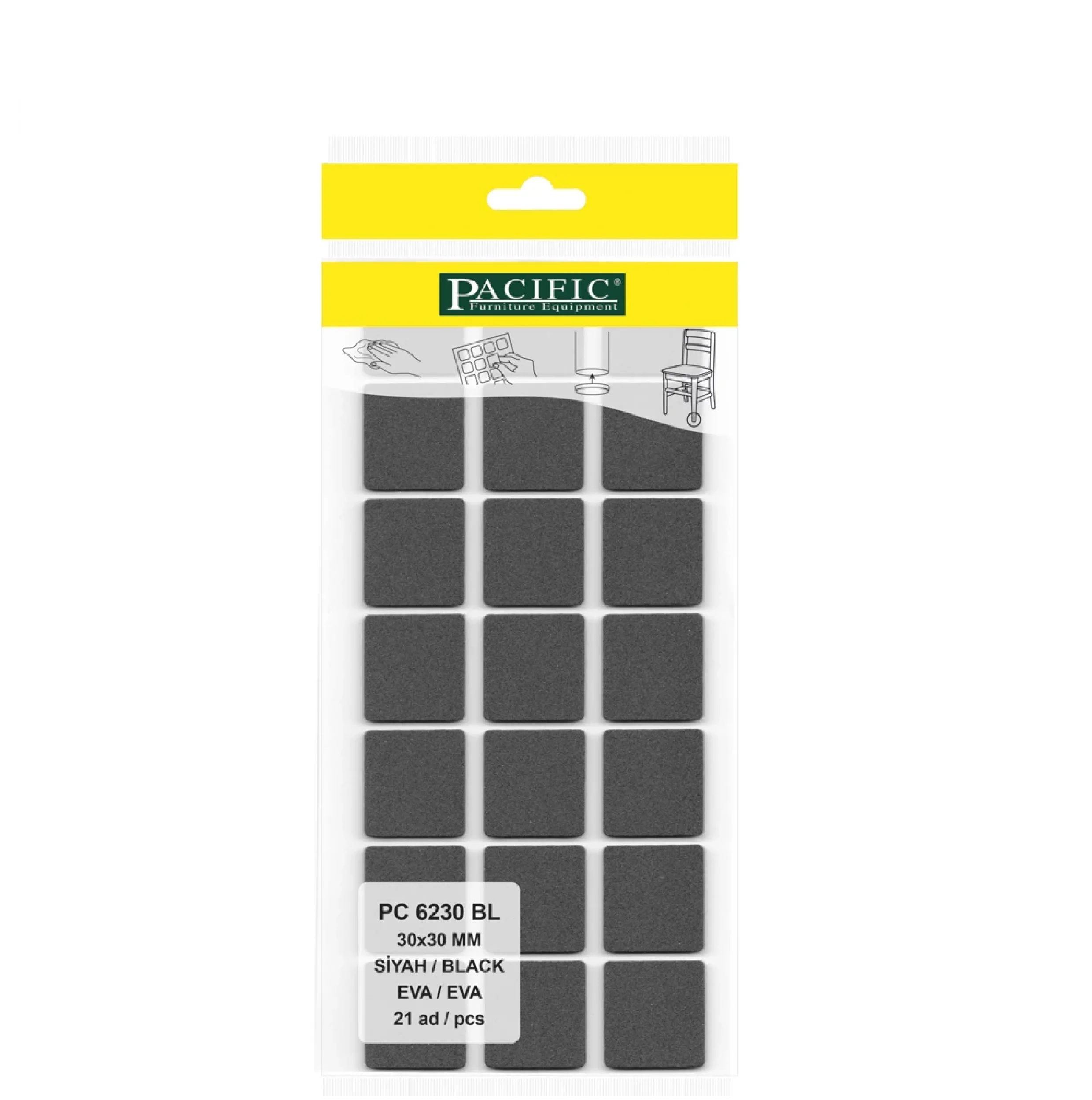 Eva Parke Fayans Çizilme Ve Darbe Önleyici Zemin Koruyucu Siyah (30mm x 30mm)