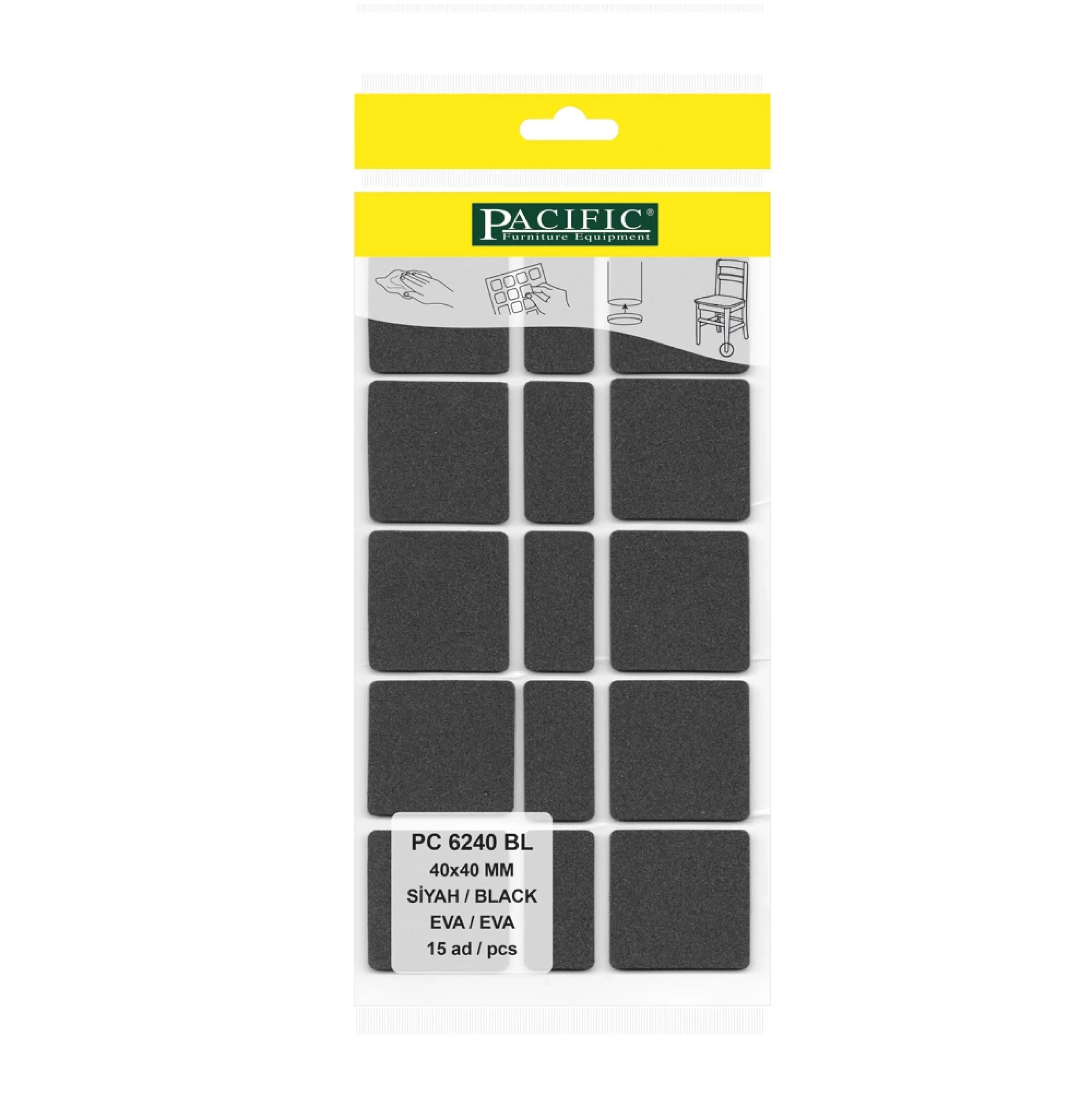 Eva Parke Fayans Çizilme Ve Darbe Önleyici Zemin Koruyucu Siyah  (40mm x 40mm)-(20mm x 40mm)