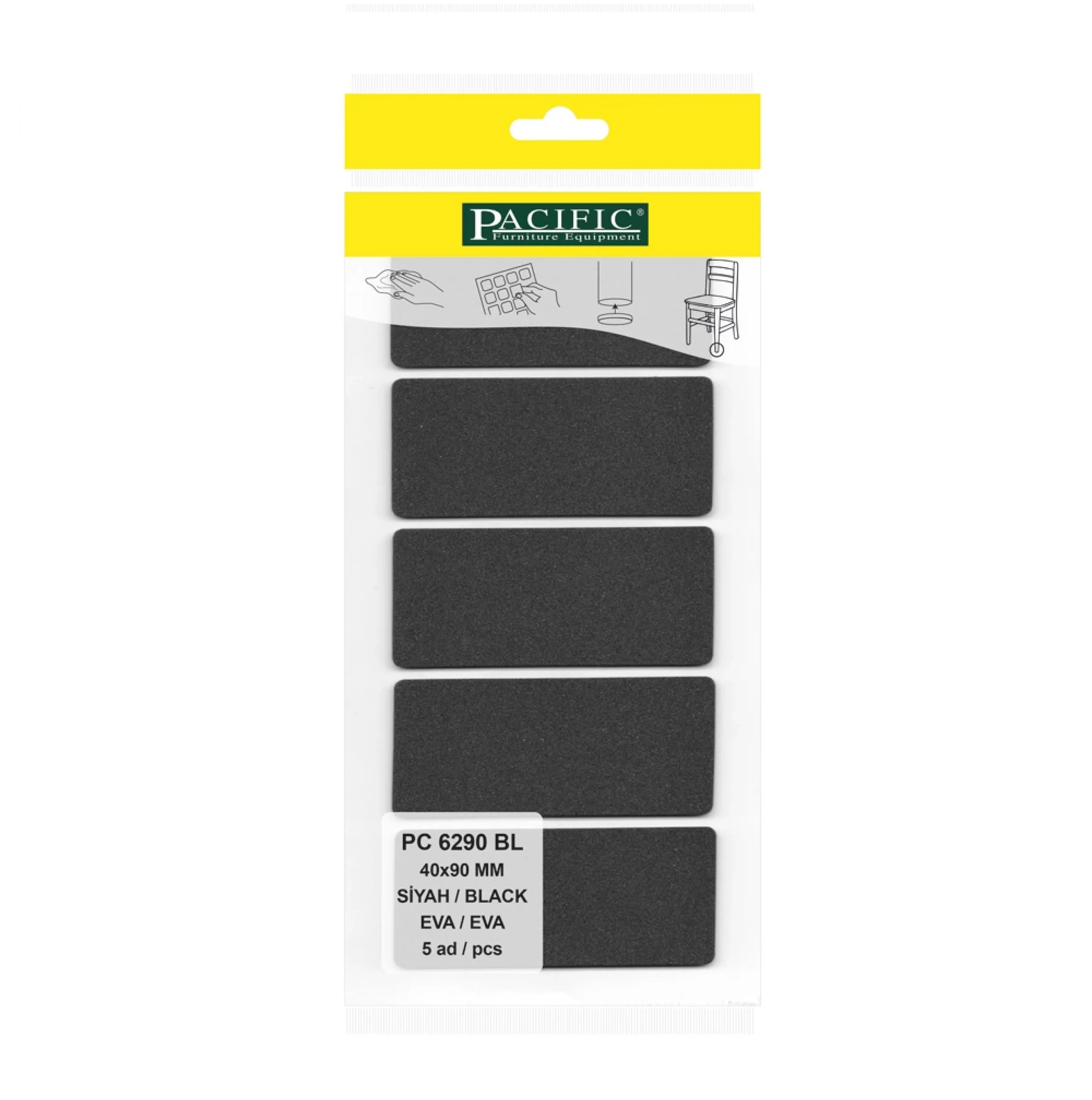 Eva Parke Fayans Çizilme Ve Darbe Önleyici Zemin Koruyucu Siyah (40mm x 90mm)