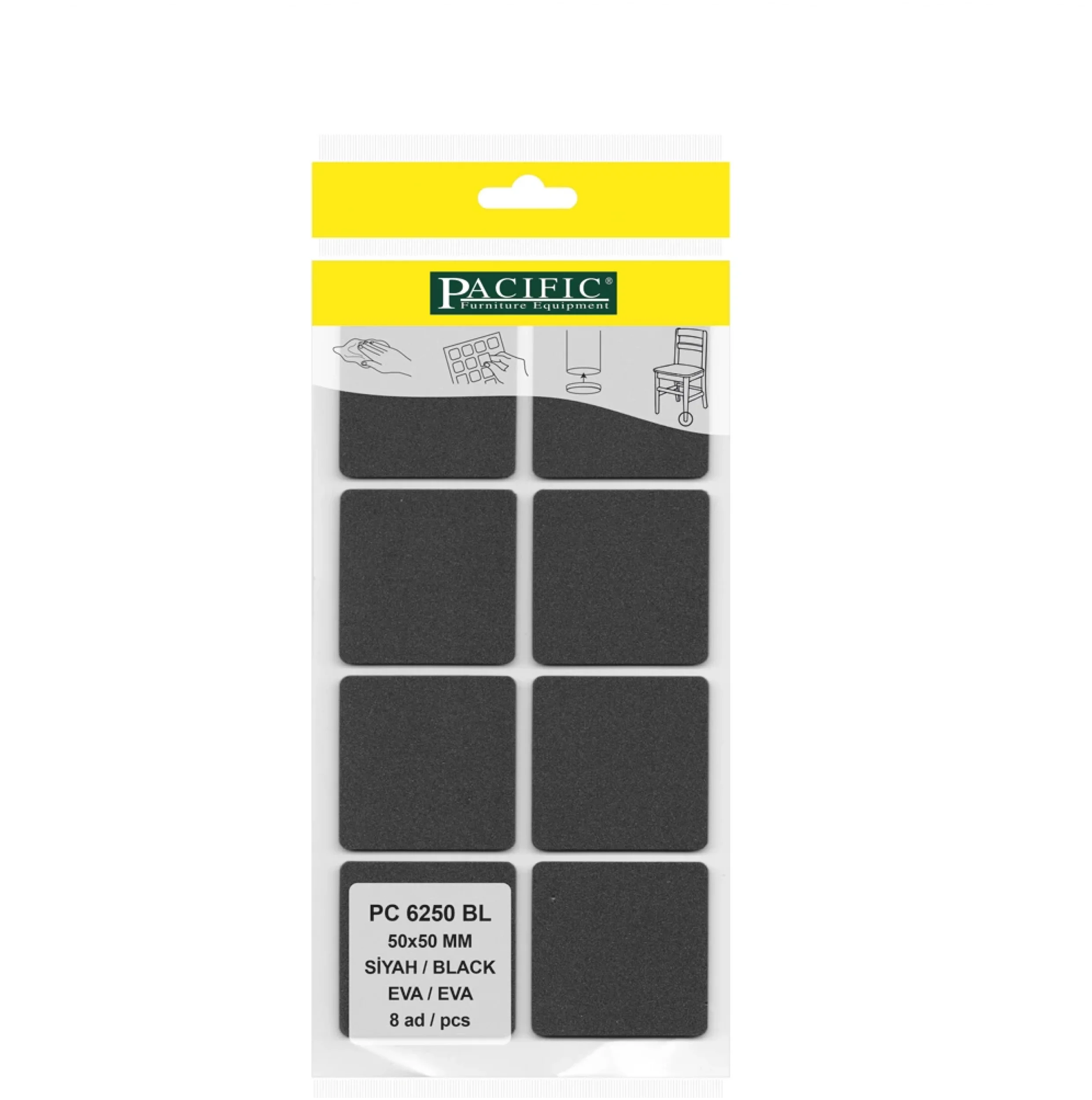 Eva Parke Fayans Çizilme Ve Darbe Önleyici Zemin Koruyucu Siyah (50mm x 50mm)