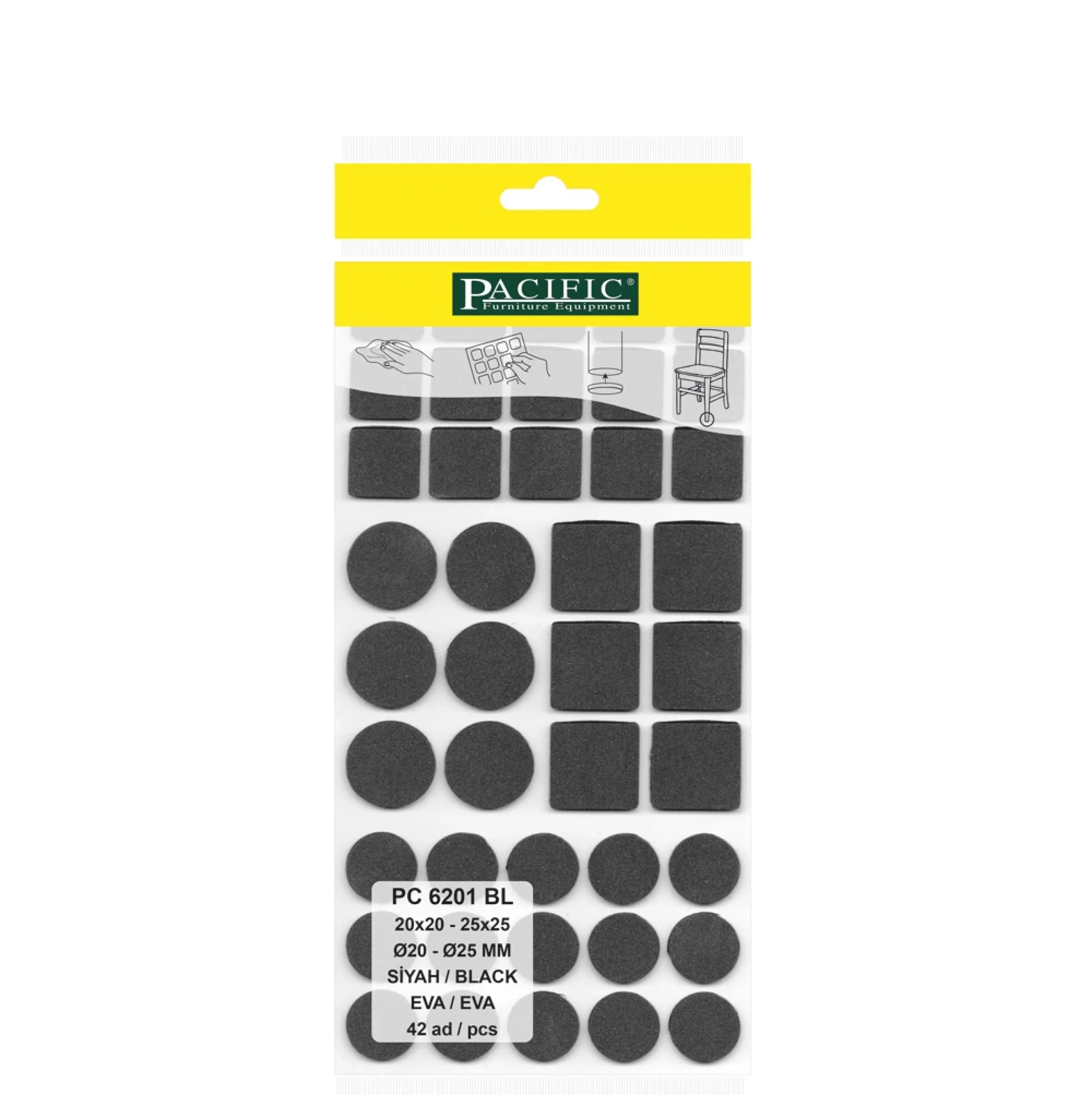 Eva Parke Fayans Çizilme Ve Darbe Önleyici Zemin Koruyucu Siyah (20x20, 25x25 - Ø 20mm,Ø 25mm )