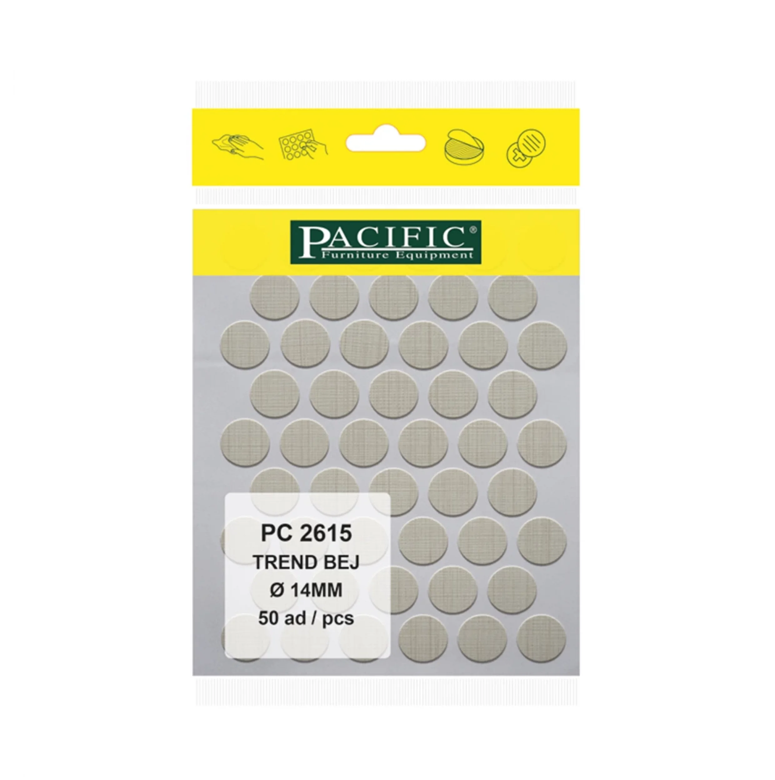 TREND BEJ YAPIŞKANLI TAPA-14MM