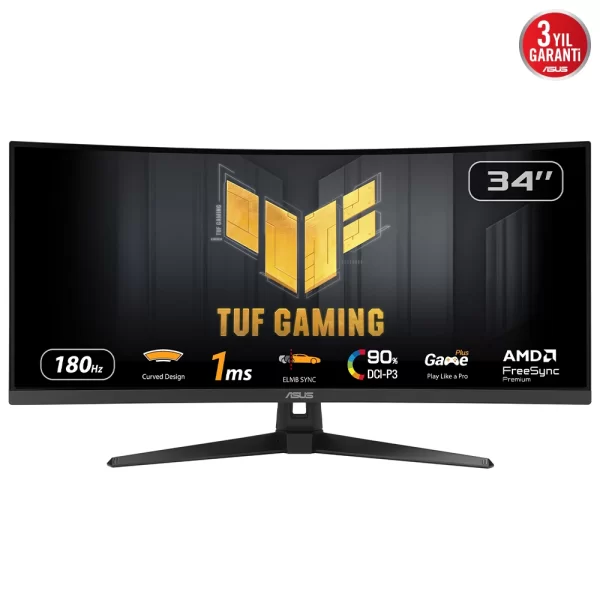 Asus 34 TUF Gaming VG34VQ3B 180Hz 1Ms FreeSync 2K WQHD VA Curved Gaming Monitör