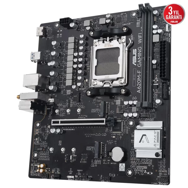 Asus A620M-F GAMING WIFI ARGB DDR5 8000MHz (OC) M.2 AM5 mATX Anakart