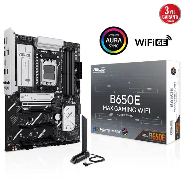 Asus B650E MAX GAMING WIFI DDR5 8000MHz (OC) M.2 AM5 ATX Anakart