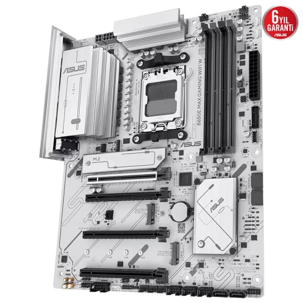 Asus B650E MAX GAMING WIFI W DDR5 8000MHz (OC) M.2 AM5 ATX Beyaz Anakart