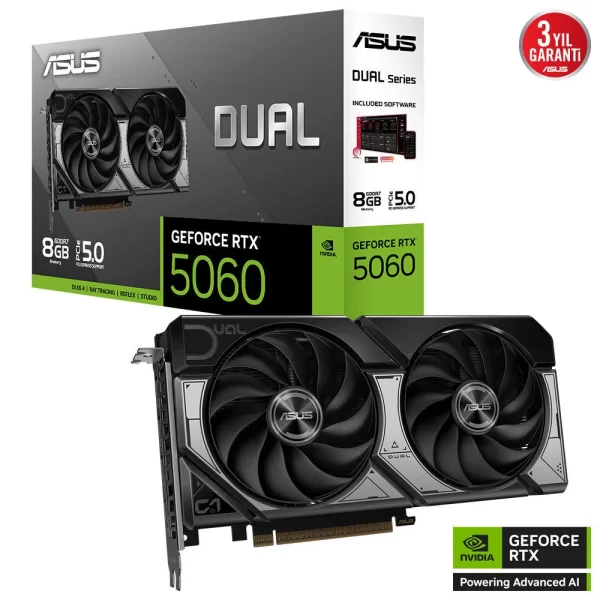 Asus GeForce Dual RTX 5060 8G 8GB DLSS4 128 Bit GDDR7 Ekran Kartı
