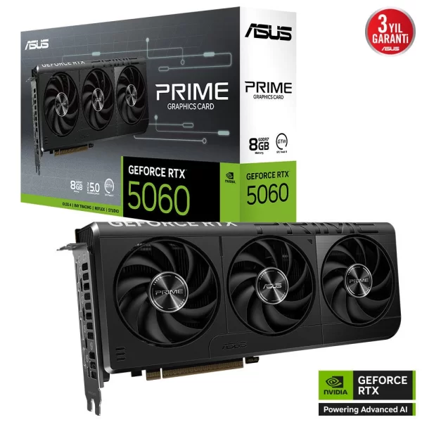 Asus GeForce Prime RTX 5060 8G 8GB DLSS4 128 Bit GDDR7 Ekran Kartı