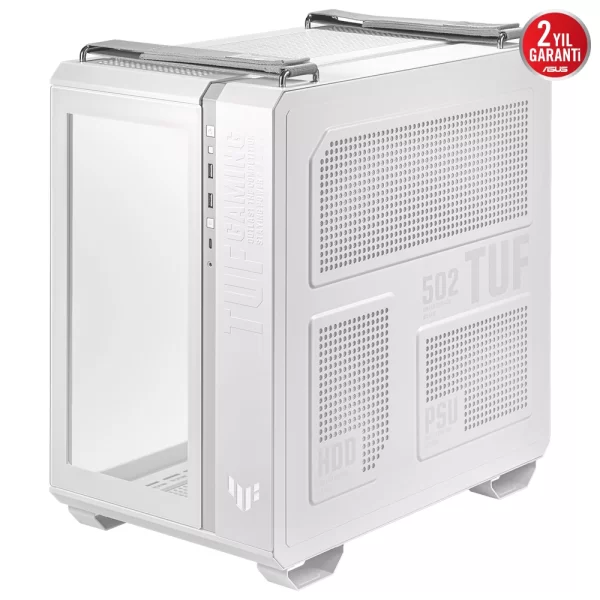 Asus GT502 Plus TUF Gaming Temperli Cam Beyaz USB 3.2 ATX Mid Tower Kasa