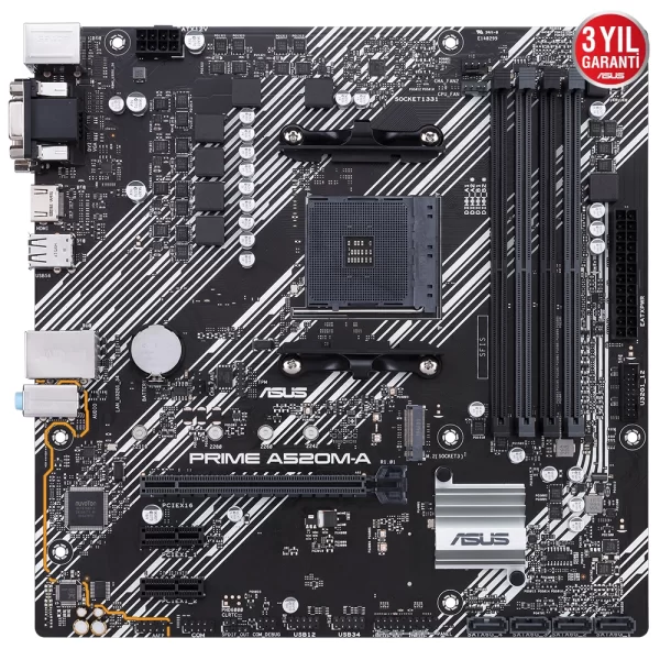 Asus Prime A520M-A DDR4 4800mhz(OC) M.2 AM4 mATX Anakart