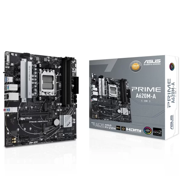 Asus Prime A620M-A-CSM 6400MHz(OC) RGB M.2 AM5 mATX Anakart