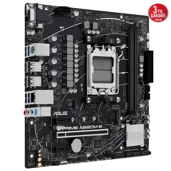 Asus Prime A620M-E-CSM DDR5 6400MHz(OC) RGB M.2 AM5 mATX Anakart