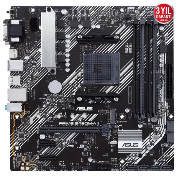 Asus Prime B450M-A II DDR4 4400MHz (OC) RGB M.2 AM4 mATX Anakart