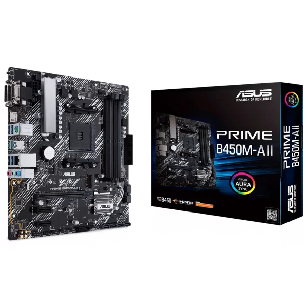 Asus Prime B450M-A II DDR4 4400MHz (OC) RGB M.2 AM4 mATX Anakart