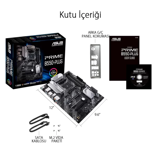 Asus Prime B550 Plus ARGB M.2 ATX DDR4 AM4 Anakart