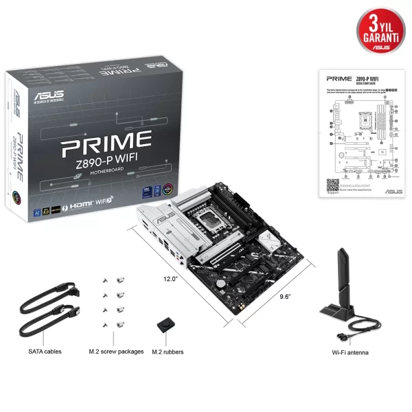 Asus Prime Z890-P WIFI 7600mhz(OC) RGB M.2 1851p ATX Anakart