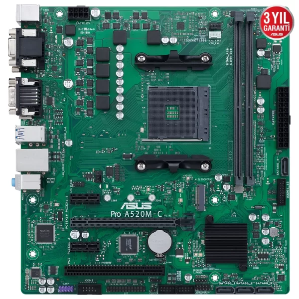 Asus Pro A520M-C/CSM DDR4 4600MHz (OC) M.2 AM4 mATX Anakart