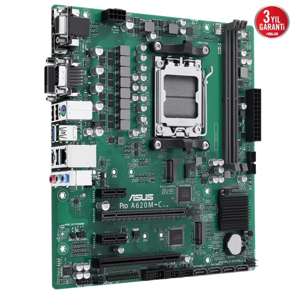 Asus Pro A620M-C-CSM DDR5 6400MHz (OC) M.2 AM5 mATX Anakart