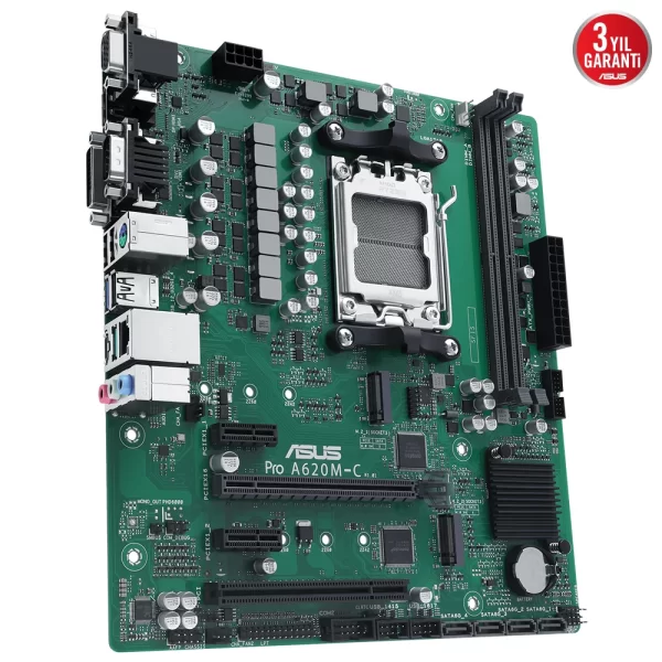 Asus Pro A620M-C-CSM DDR5 6400MHz (OC) M.2 AM5 mATX Anakart
