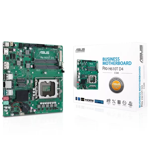 Asus Pro H610T D4-CSM DDR4 3200MHz (OC) M.2 1700p Mini-ITX Anakart