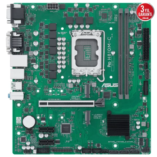 Asus Pro H810M-C-CSM DDR5 6400MHz (OC) M.2 1851p mATX Anakart