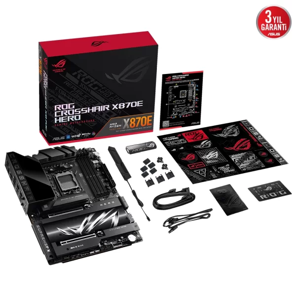 Asus ROG CROSSHAIR X870E HERO WiFi 8400mhz(OC) RGB M.2 AM5 ATX Anakart