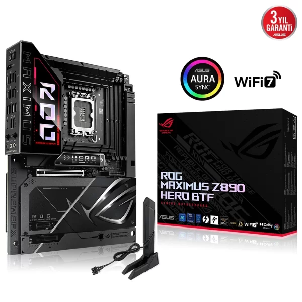 Asus ROG MAXIMUS Z890 HERO BTF 9200MHz (OC) M.2 1851p ATX Anakart