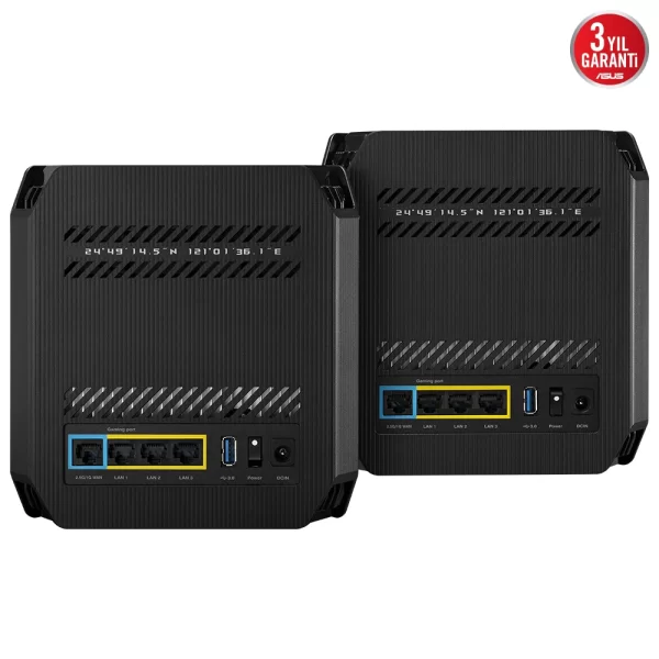 Asus ROG Rapture GT6 AX10000 Wi-Fi-6 Siyah Mesh Sistemi 2li Set