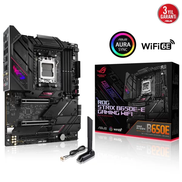 Asus ROG Strix B650E-E Gaming WIFI DDR5 6400MHz (OC) RGB M.2 AM5 ATX Anakart
