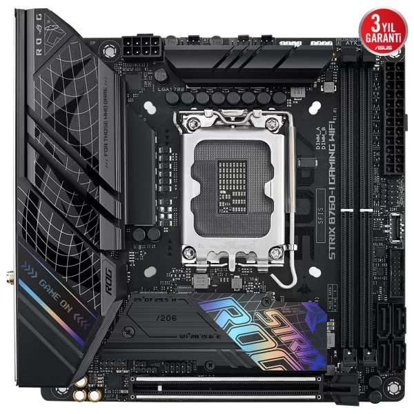 Asus ROG Strix B760-I Gaming WIFI DDR5 7600MHz (OC) RGB M.2 1700p Mini-ITX Anakart