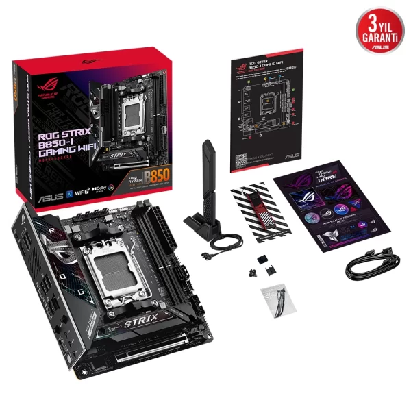 Asus ROG Strix B850-I Gaming WIFI DDR5 8400Mhz (OC) M.2 AM5 Mini-ITX Anakart