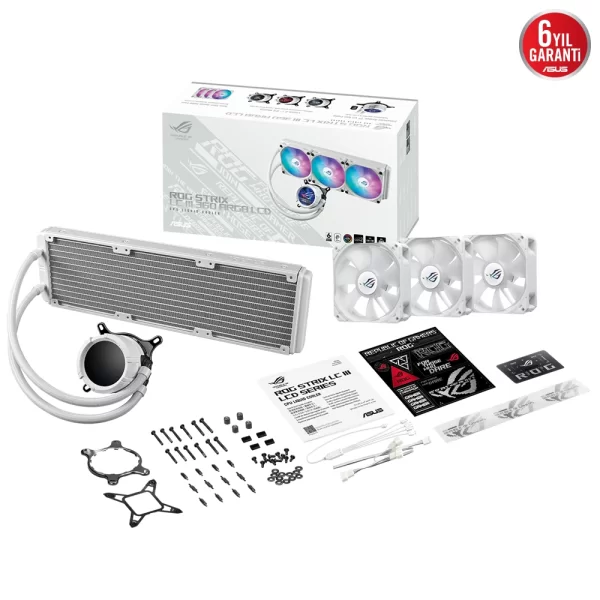 Asus ROG Strix LC III ARGB LCD White All-in-One 360mm Intel-AMD Uyumlu Sıvı Soğutucu