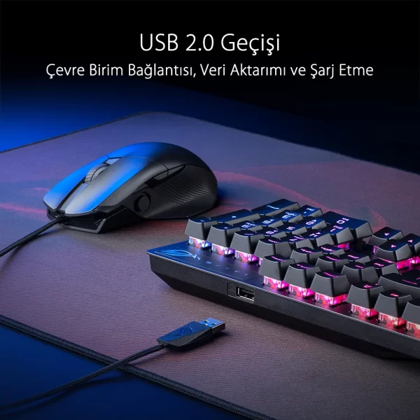 Asus ROG Strix Scope RX Blue Switch IP57 Su Geçirmez ve Toza Dayanıklı Türkçe Optik Mekanik Gaming Klavye