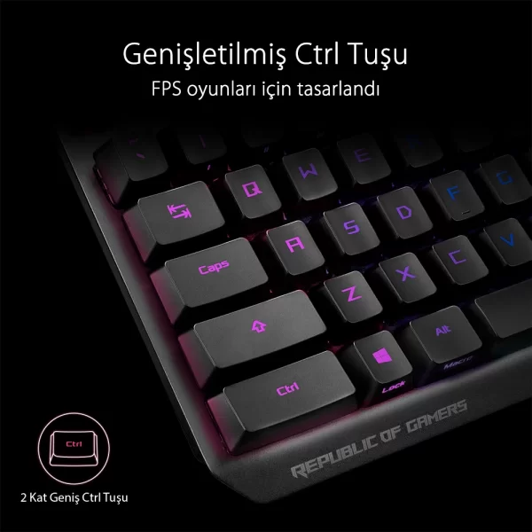 Asus ROG Strix Scope RX Blue Switch IP57 Su Geçirmez ve Toza Dayanıklı Türkçe Optik Mekanik Gaming Klavye