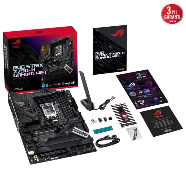 Asus ROG Strix Z790-H Gaming Wi-Fi 7800mhz(OC) RGB M.2 1700p ATX DDR5 Anakart