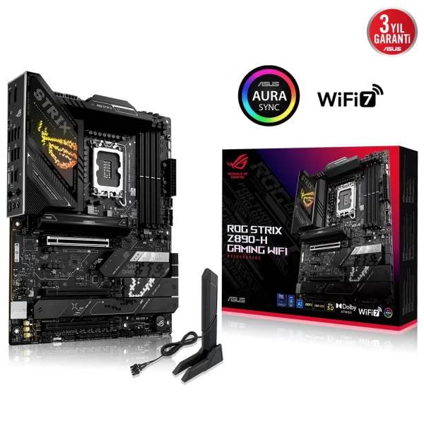 Asus ROG Strix Z890-H Gaming Wi-Fi 9066MHz (OC) M.2 1851p ATX Anakart